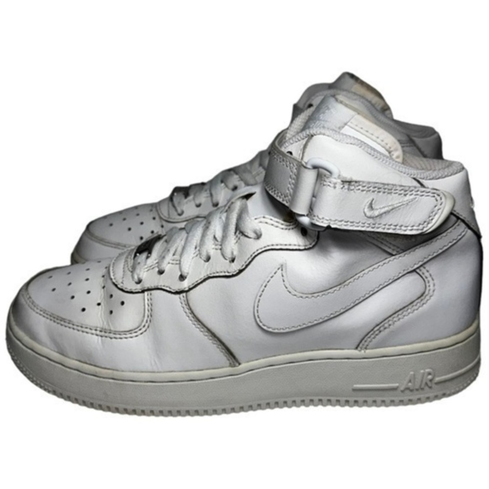 Nike Kids Size 6 Triple White Air Force 1 Mid GS Sneakers 314195-113